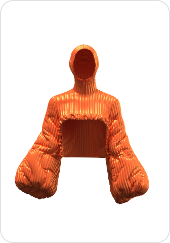 Orange fashion model.